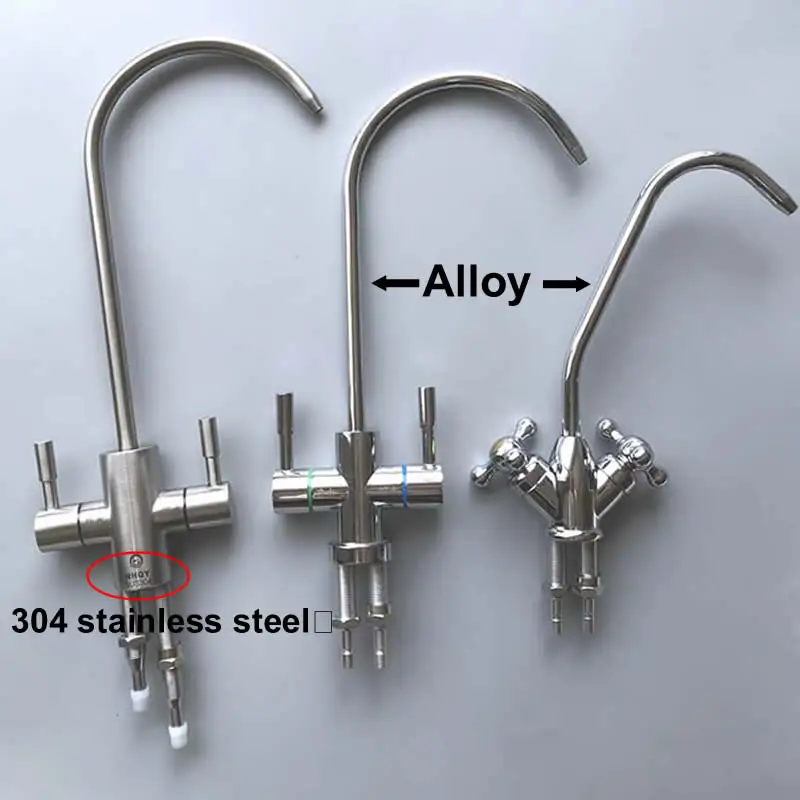 Water purifier faucet 2 points universal interface Double water outlet 304 stainless steel /alloy water purifier parts