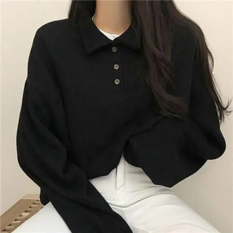 

Korean Y2k Sweatshirt Women Spring Winter Solid Harajuku Hoodies Preppy Streetwear Elegant Pullover Tops New Clothes