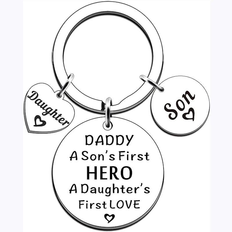 Dad Gifts From Daughter Son Daddy Gift Keyring from Son Daughter Father's Day Birthday Gift for Dad Daddy from Children