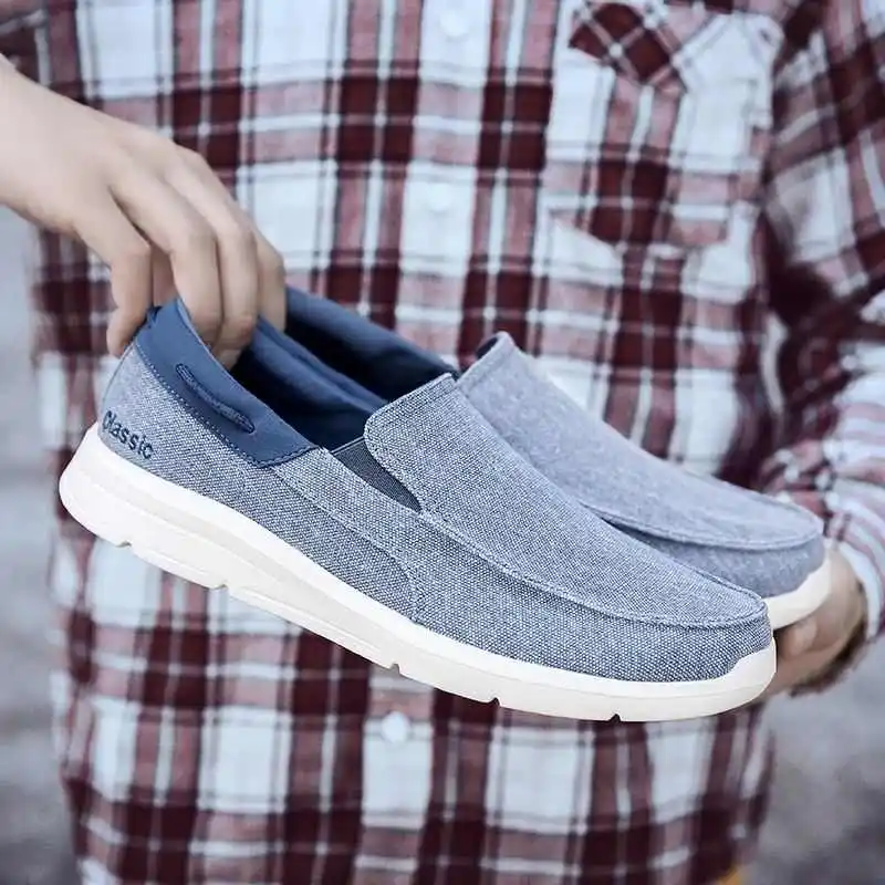 

YRZL Men's Casual Canvas oes Breathable Lightweight Loers Sweet Sle Low Top EVA Thi Heel T-Strap Closure Spring Summer