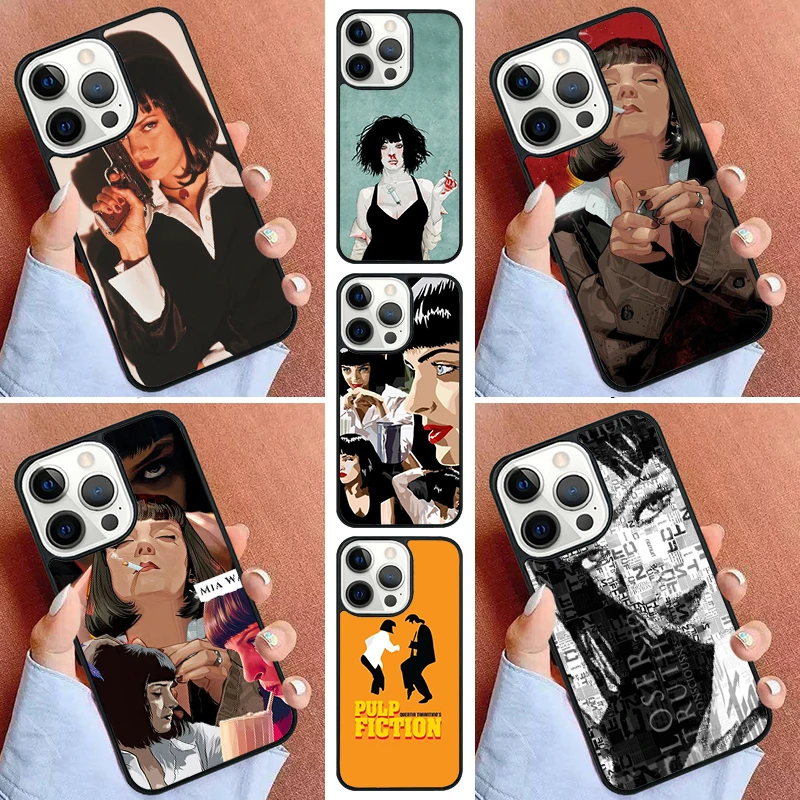 Mia Wallace Pulp Fiction Phone Case For iPhone 16 15 14 Pro 11 13 12 Mini Max SE 2020 6S 7 8 Plus Cover Capa