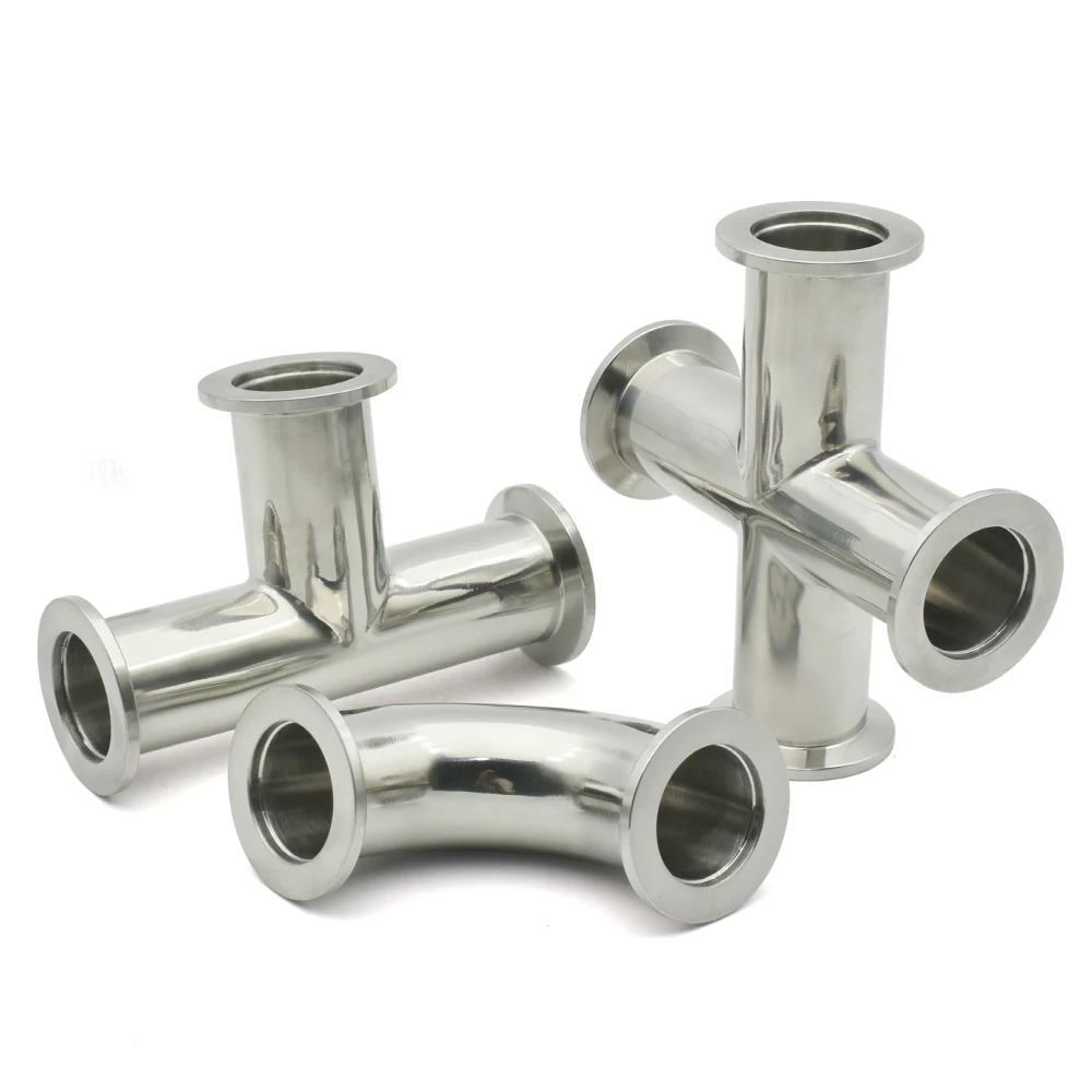 KF16 KF25 KF40 KF50 Vacuum Quick Fit Elbow/tee/four-way 304 Stainless Steel Equal Diameter Flange Joint