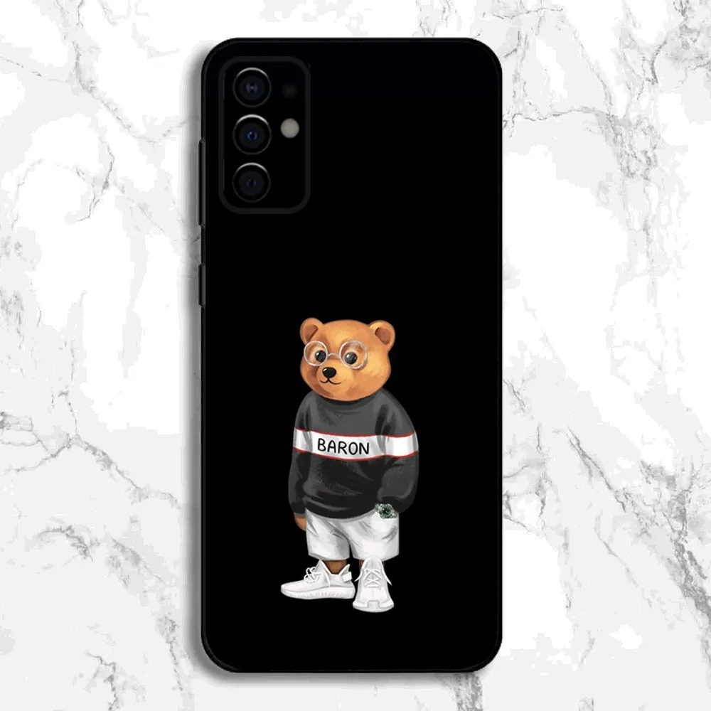 حافظة هاتف Baron Filou B-Bear لهاتف سامسونج S24,S21,S22,S23,S30,Ultra,S20,Plus,Fe,Lite,Note,10,9,5G غطاء ناعم أسود