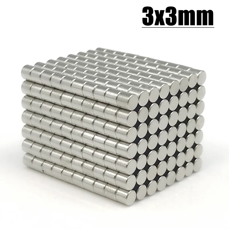 10-10000Pcs 3x3 Ímã De Neodímio 3mm x 3mm N35 NdFeB Rodada Super Poderoso Forte Ímanes Magnéticos Permanentes Disco 3x3mm