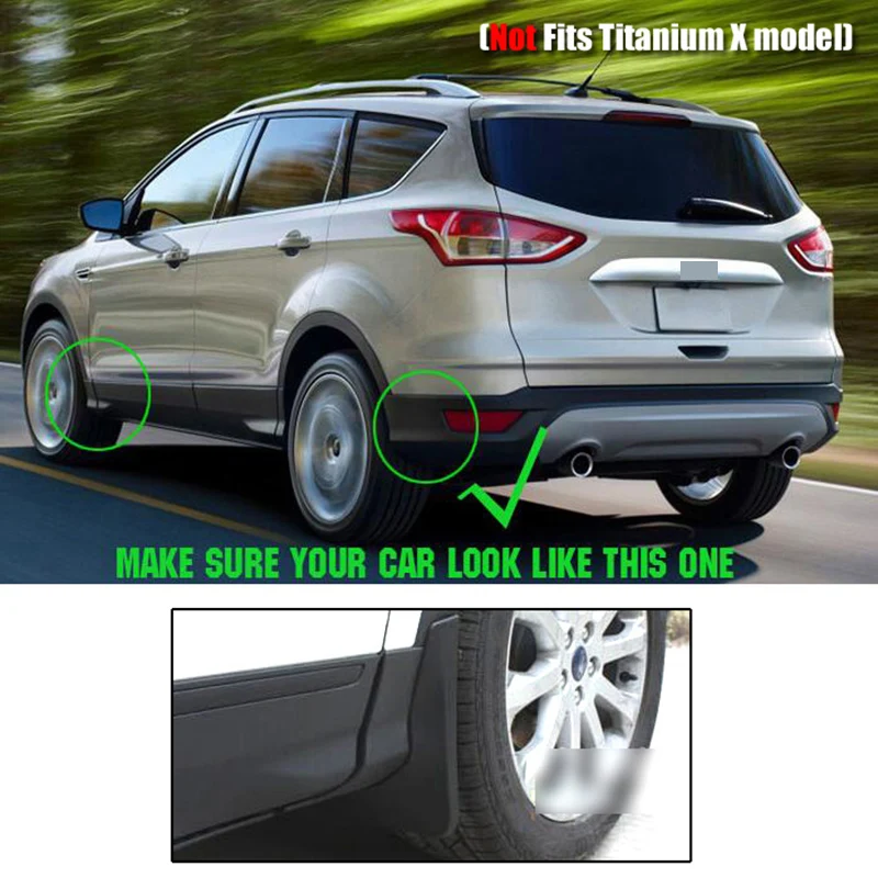 Set Mudflaps Splash Guard Mud Flaps Front Rear Mudguards Fender Accessories For Ford Kuga Escape 2013 - 2016 2017 2018 2019