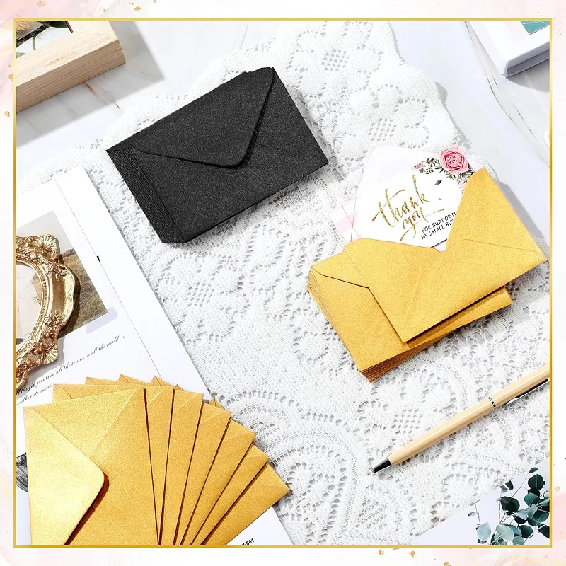 

50pcs/lot 10x7cm Envelope 120g Pearlescent Paper Postcards for Wedding Invitation Vip Envelopes Business Supplies Stationery