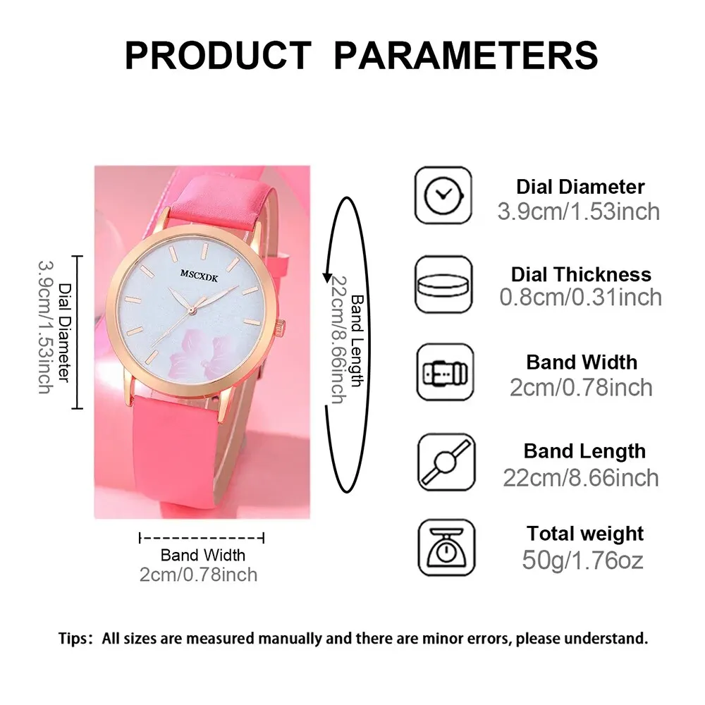 Women Pink Watch & Glasses Set Fashion Female Casual Leather Belt Watches Ladies Quartz Wristwatches Dress Clock Montre Femme