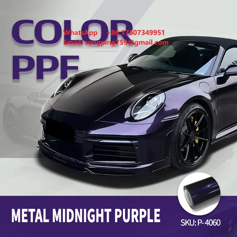 Popular Car Wrap Film Glossy Color Changing PPF Metal Midnight Purple Paint Protection Film Body Vehicle Stickers