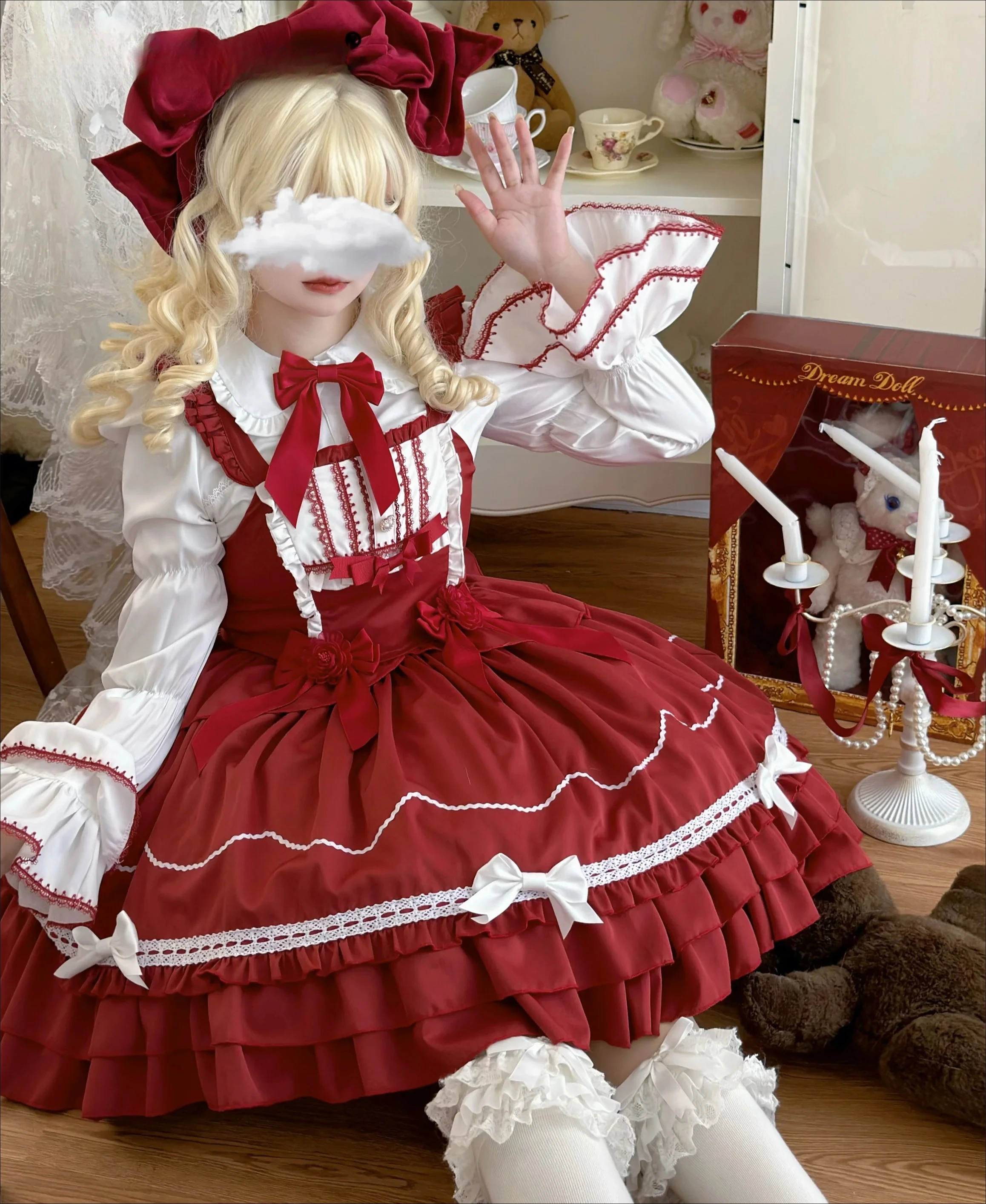 التصميم الأصلي لوليتا JSK فستان النمط الياباني الحلو لطيف فتاة المرأة بلون فستان بكتافة Pettiskirt 2025 رائجة البيع