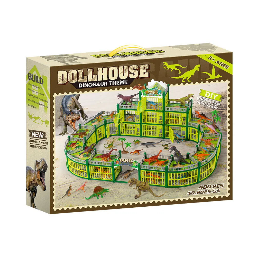 لعبة تجميع فيلا الديناصورات DIY للأولاد لعبة تعليمية هدية مناسبة للعائلة الأولاد والبنات