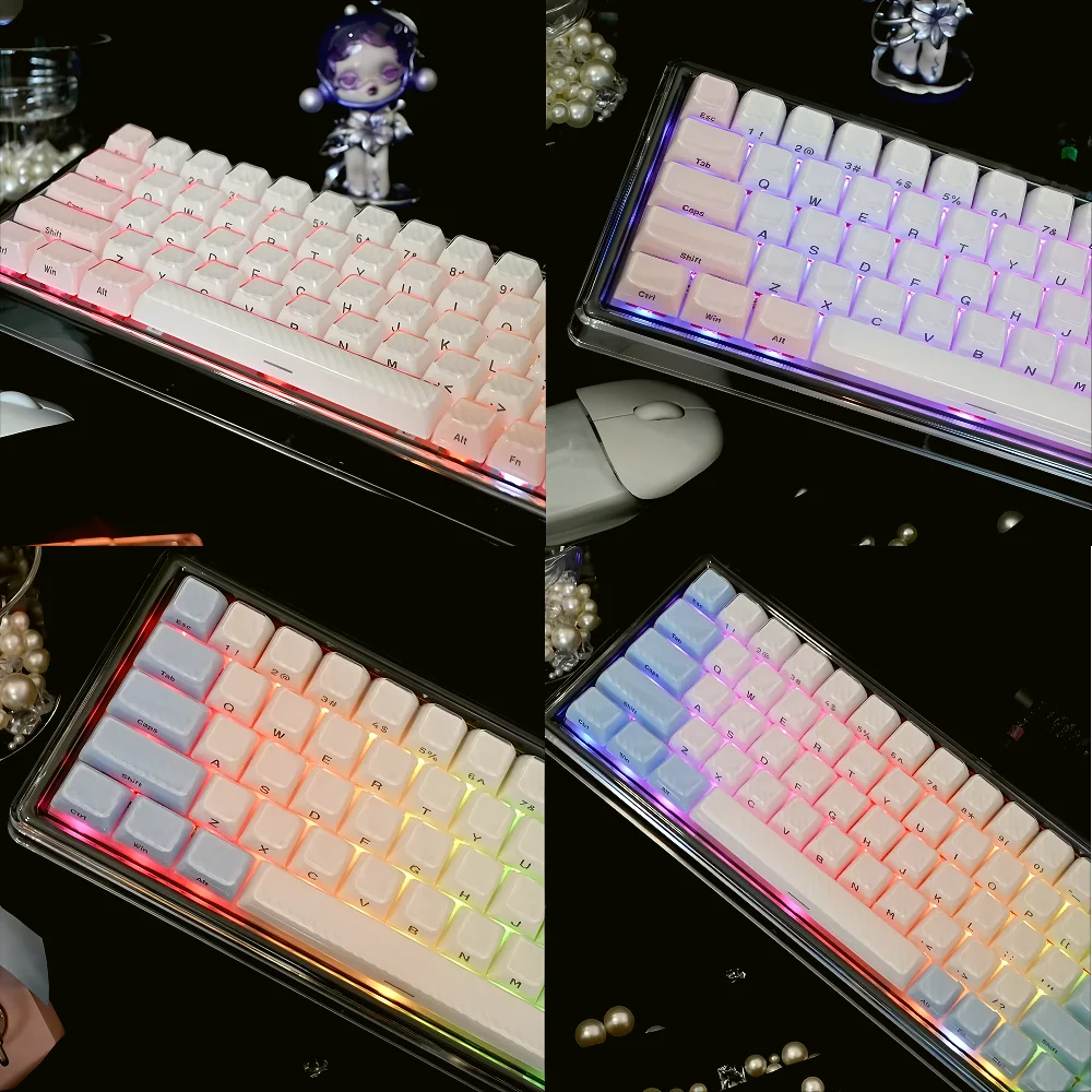 

Fantasy Crystal Keycap Set PC Crystal Side Engraving Opaque 136 Keys OEM for 60/64/84/98/108 Mechanical Keyboard MX Switch