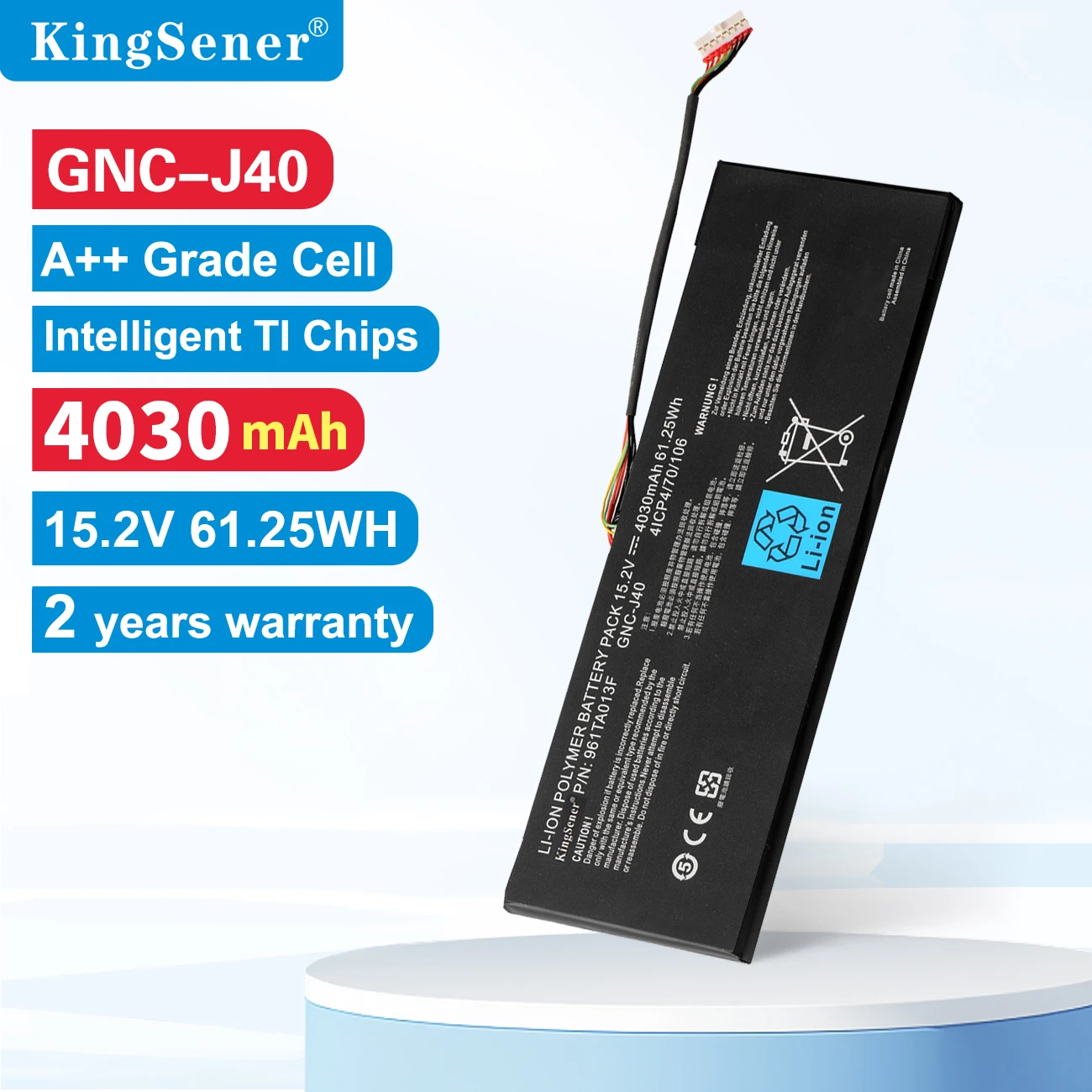 

Аккумулятор KingSener GNC-J40 961TA013F для ноутбука GIGABYTE P34F P34G P34K P34W V2 V3 V5 V7 Series 15,2 V 4030mAh/61.25WH