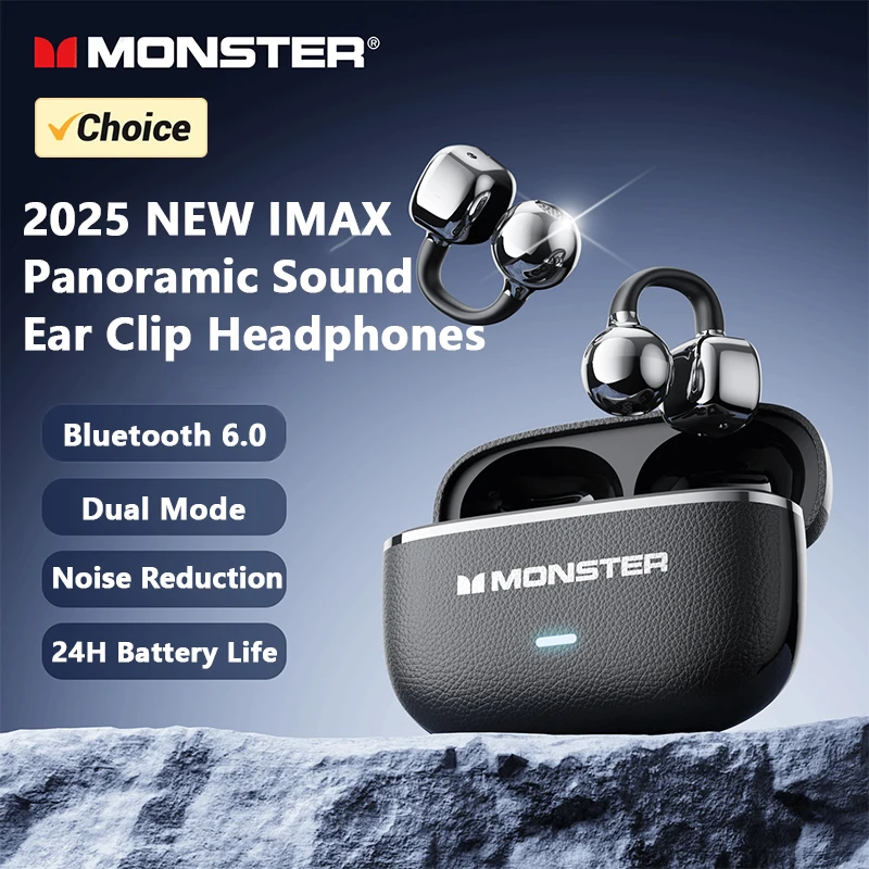 Monster MQT65 OWS auriculares Bluetooth 6,0 calidad de sonido HiFi llamada HD auriculares inalámbricos Clip de oreja auriculares deportivos con cancelación de ruido