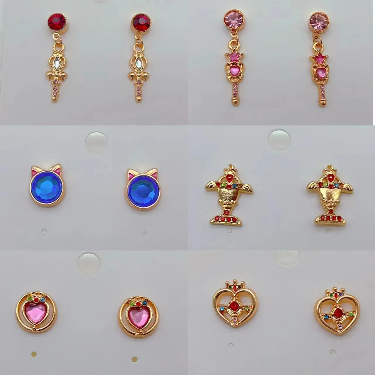 Sailor Moon Anime Peripheral Earrings Moon Hare Girl Heart Earrings Little Rabbit Holy Grail Heart of the Universe Earrings