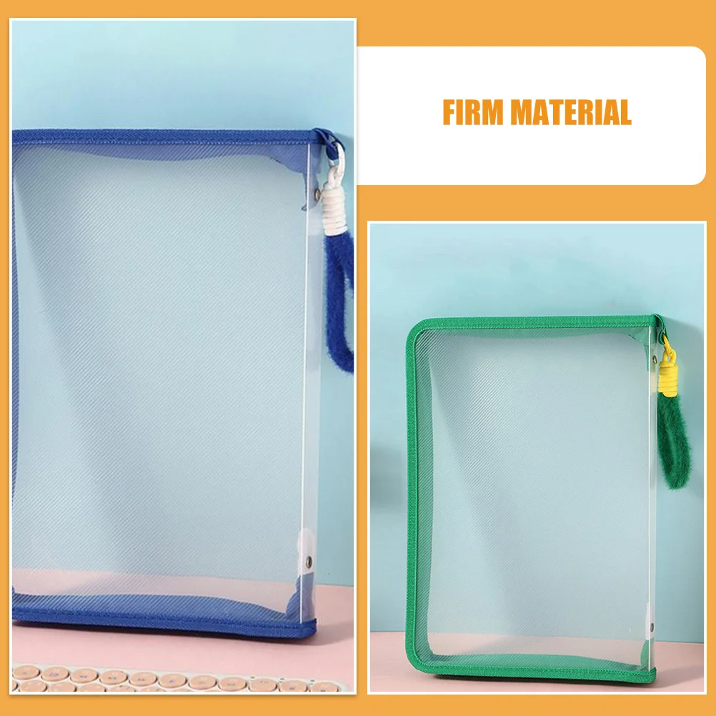 4 Stück transparente Aktentaschen mit Reißverschluss, tragbare Dokumentenhalter, transparente, multifunktionale Aufbewahrungsbeutel für Büro, Schule, Reisen