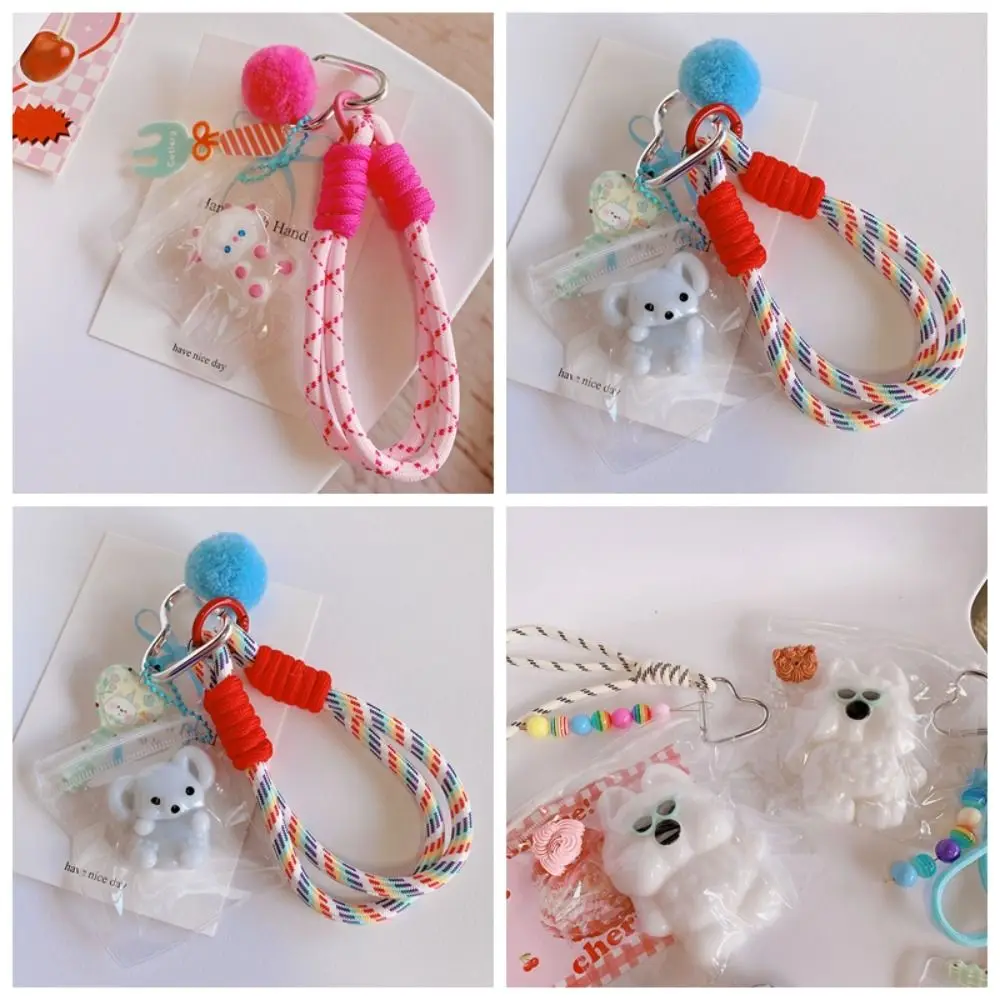 Fashion Cute Pinch Toys Love Tassel Puppy Dog Pendant Ornaments Bag Decor Cartoon Keychain Couple