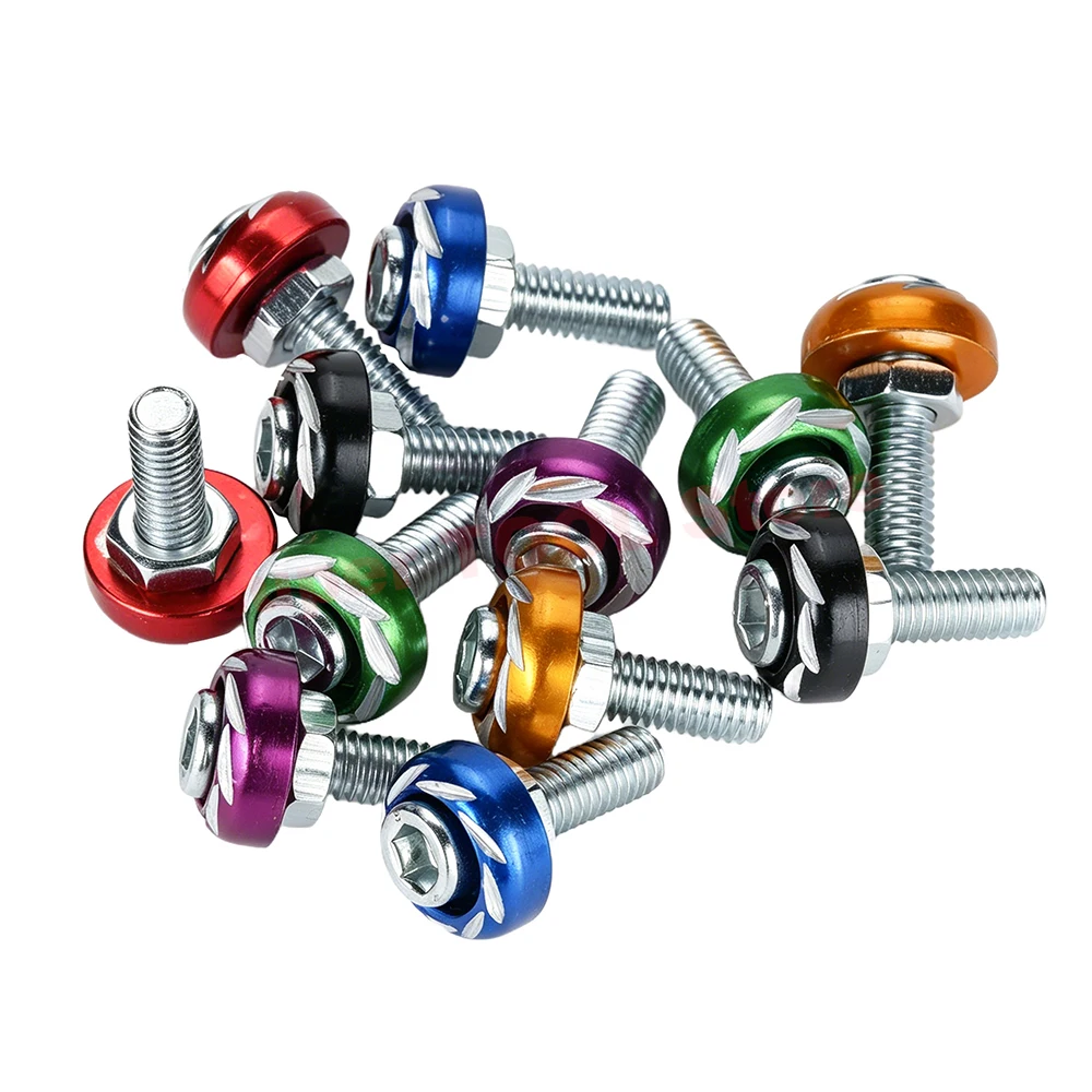 10Sets Universal Colorful Carved Decorative Screws For Motorcycle Bike Windshield Fixed Bolts Modification Fasteners Accessories
