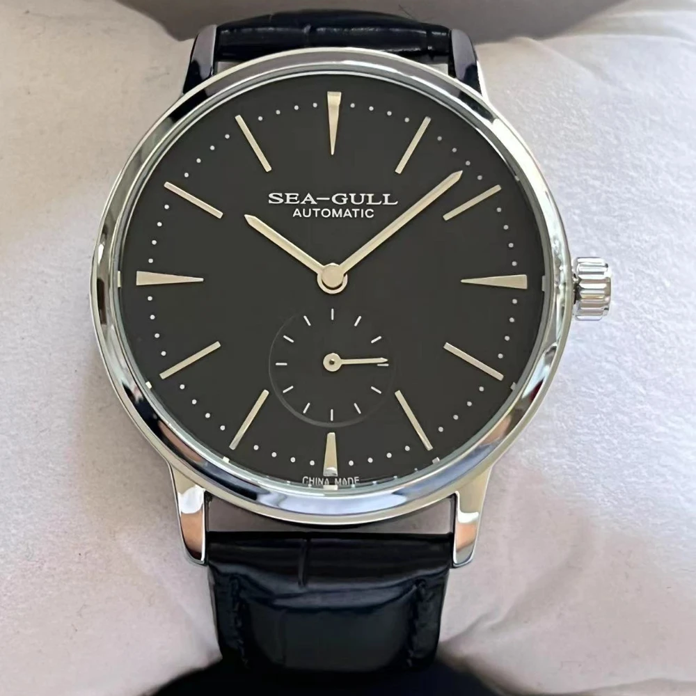 

Men's Watch for Seagull ST3600 Manual Movement, Retro Enamel Sterile Dial Business Micro Rotor Mechanical Watch Reloj Hombre