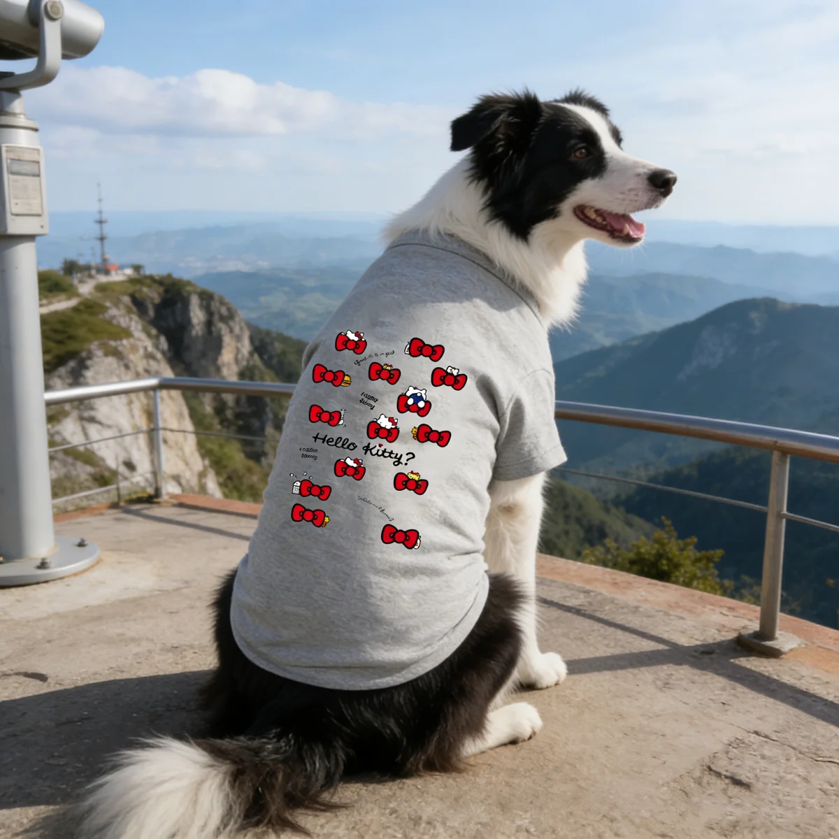 1pc  Bow printed Pet short sleeved letter printed dog shirt,
