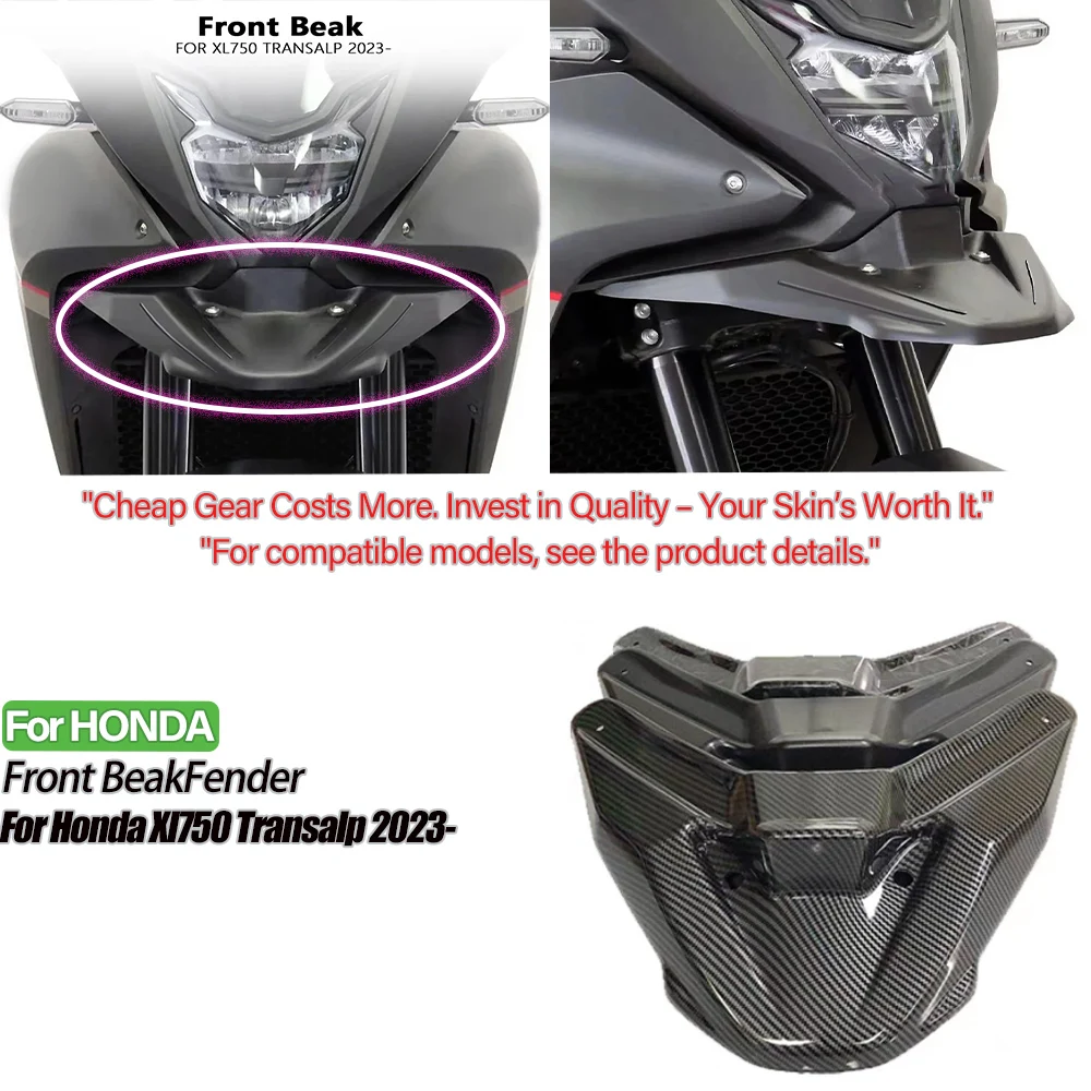 

For HONDA XL750 TRANSALP 2023 2024 Motorcycle Front Beak Fender Extender Nose Fairing Cowl Extension Wheel Cover XL 750 Transalp