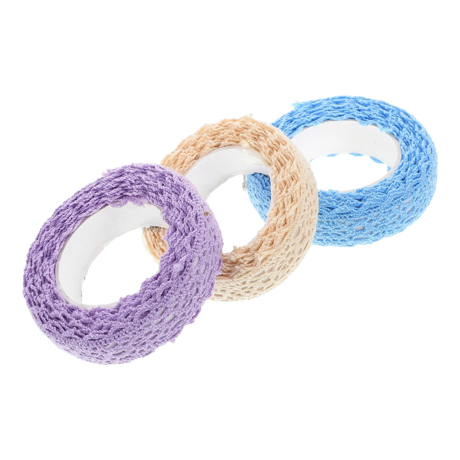 3 Rolls Photo Frame Lace Tape Decorative Decoration Fabric for Scrapbooking Adhesive Washi Whisper Paper Cloth