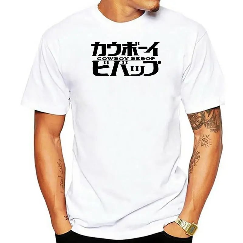 Anime Cowboy Bebop Logo Print Short Sleeve T-shirt Summer White Cosplay Tee