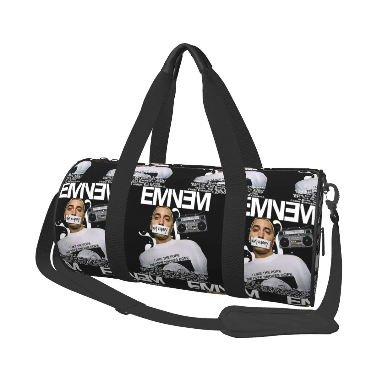 

Eminem Slim Shady Music Rap Large Duffle Gym Bag Multi-Functional Duffle Travel Bags Handbags Fitness bag
