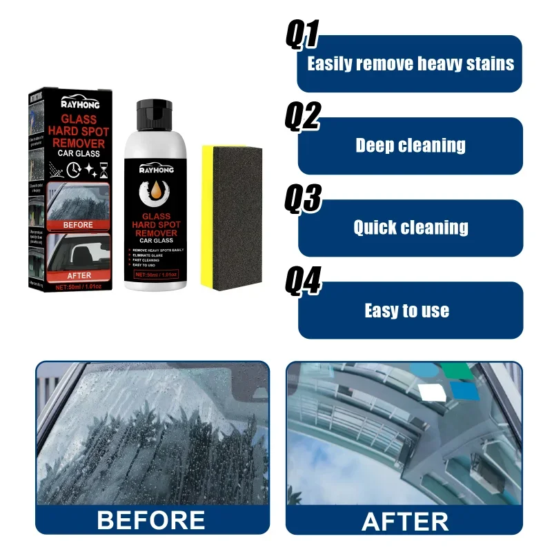 Car Windshield Glass Oil Film Removing Paste Auto Glass Film Coating Agent Waterproof Rainproof Anti-fog Glass Wash Cleaner