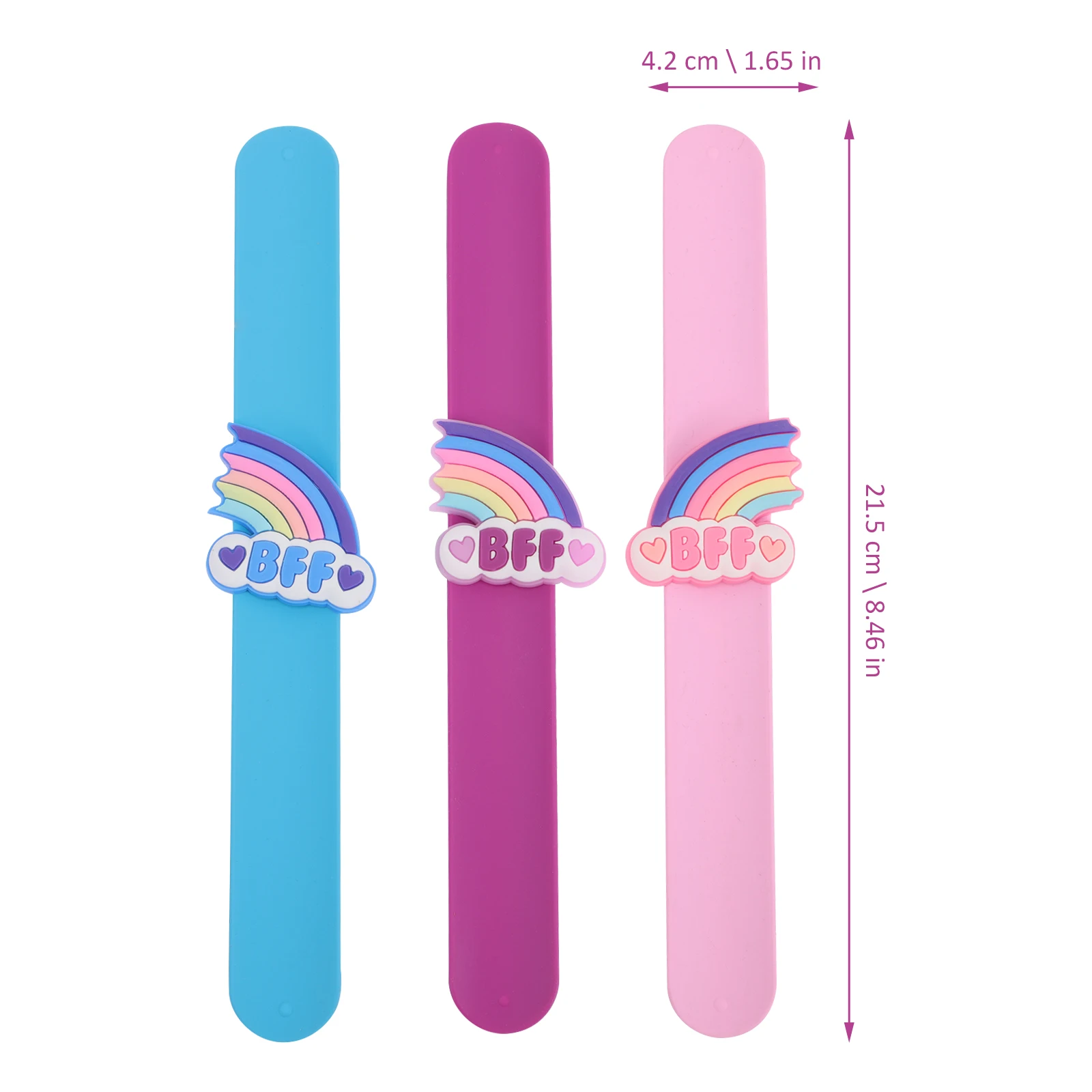 

8 Pcs Kids Bracelets Silicone Snap Band Heart-shaped Party Favors Silica Gel Child Slap Decoration Children Bands