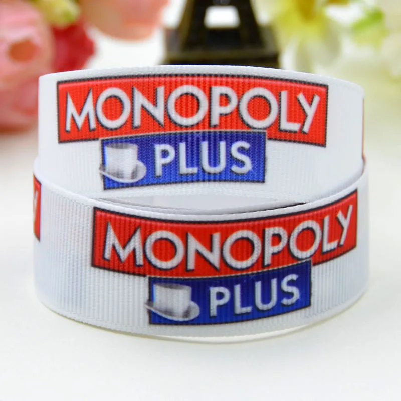 22mm 25mm 38mm 75mm Ruban satin Monopoly Cartoon Character printed Grosgrain Ribbon Hair Accessories party decoration 10 Yards