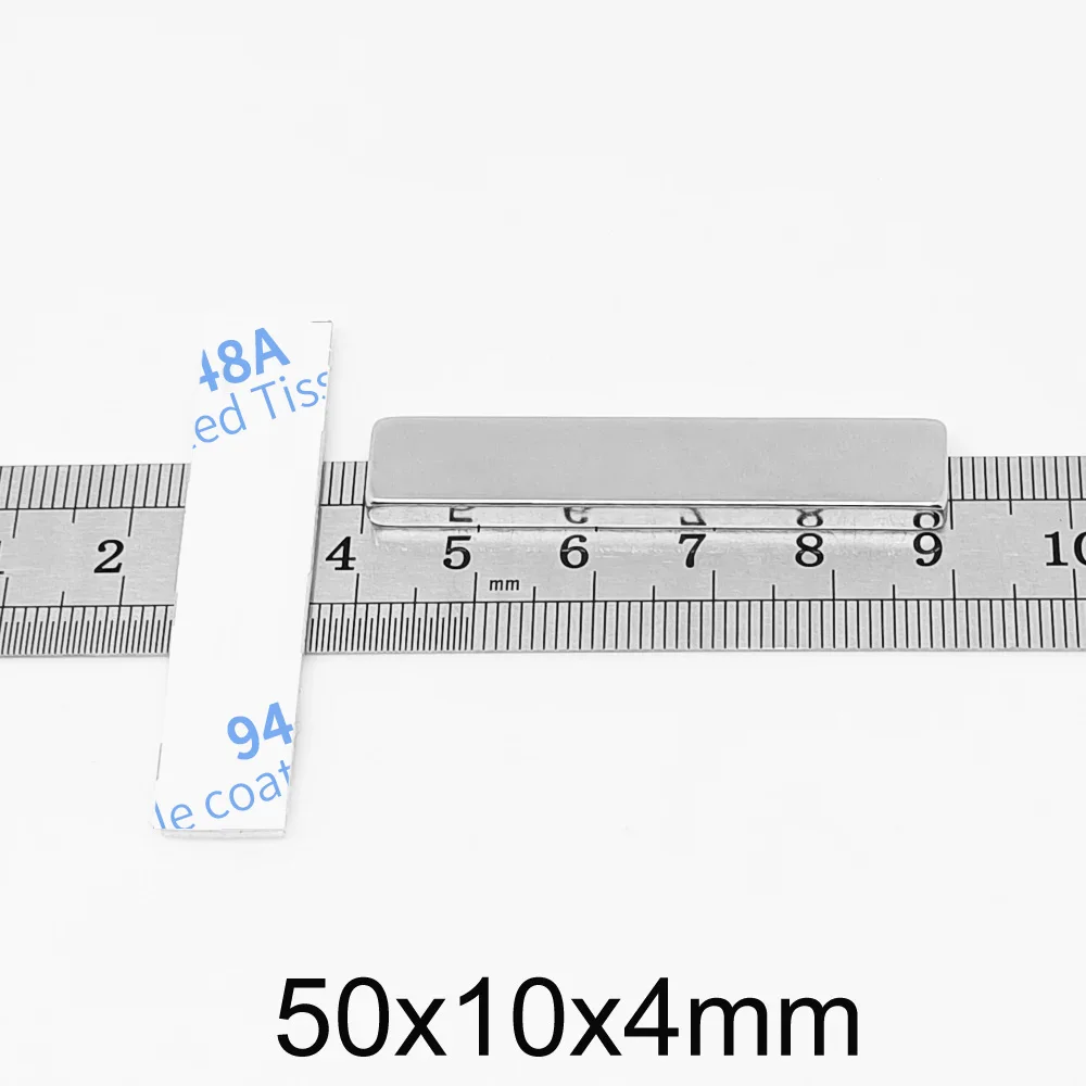 2/5/10/15/20/30 шт. 50x10x4 мм квадратный поисковый магнит с лентой 3 м 50*10*4 блок сильный редкоземельный неодимовый магнит 50x10x4 N35