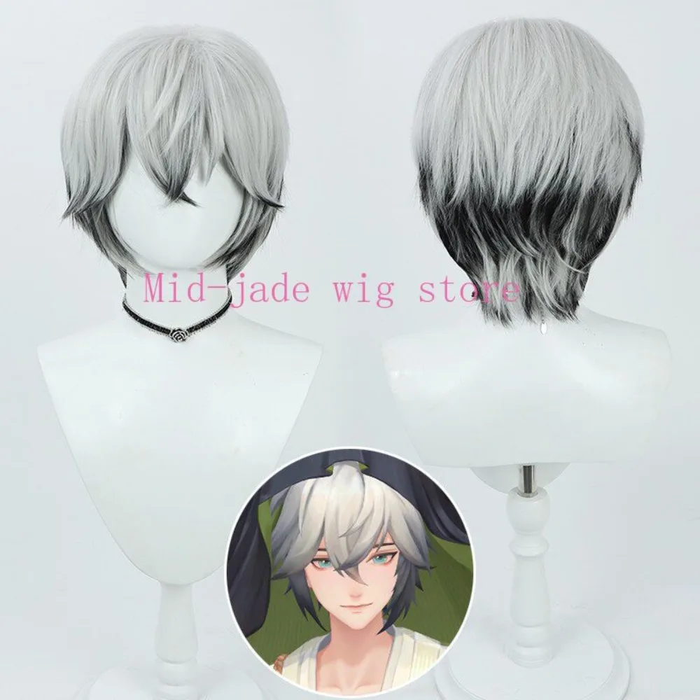 Onmyoji Fujinotake Cosplay Wig Black White Gradient Flipped Hair for Summer Game Event and Photography
