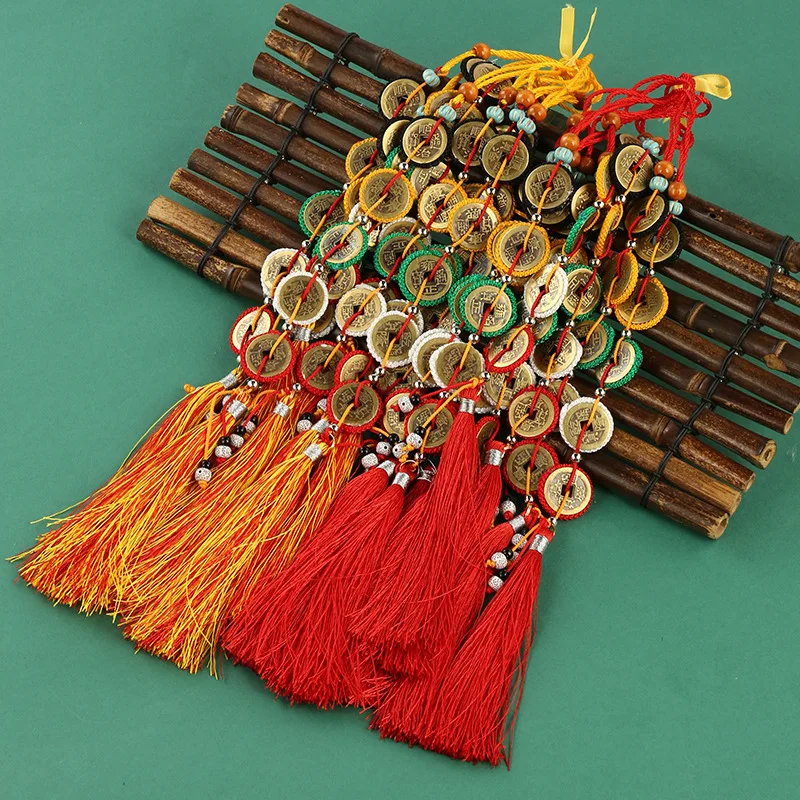 Brass Five Emperors Home Auspicious Ornament Copper Coin One Leaf Brings Wealth and Prosperity Gourd Money