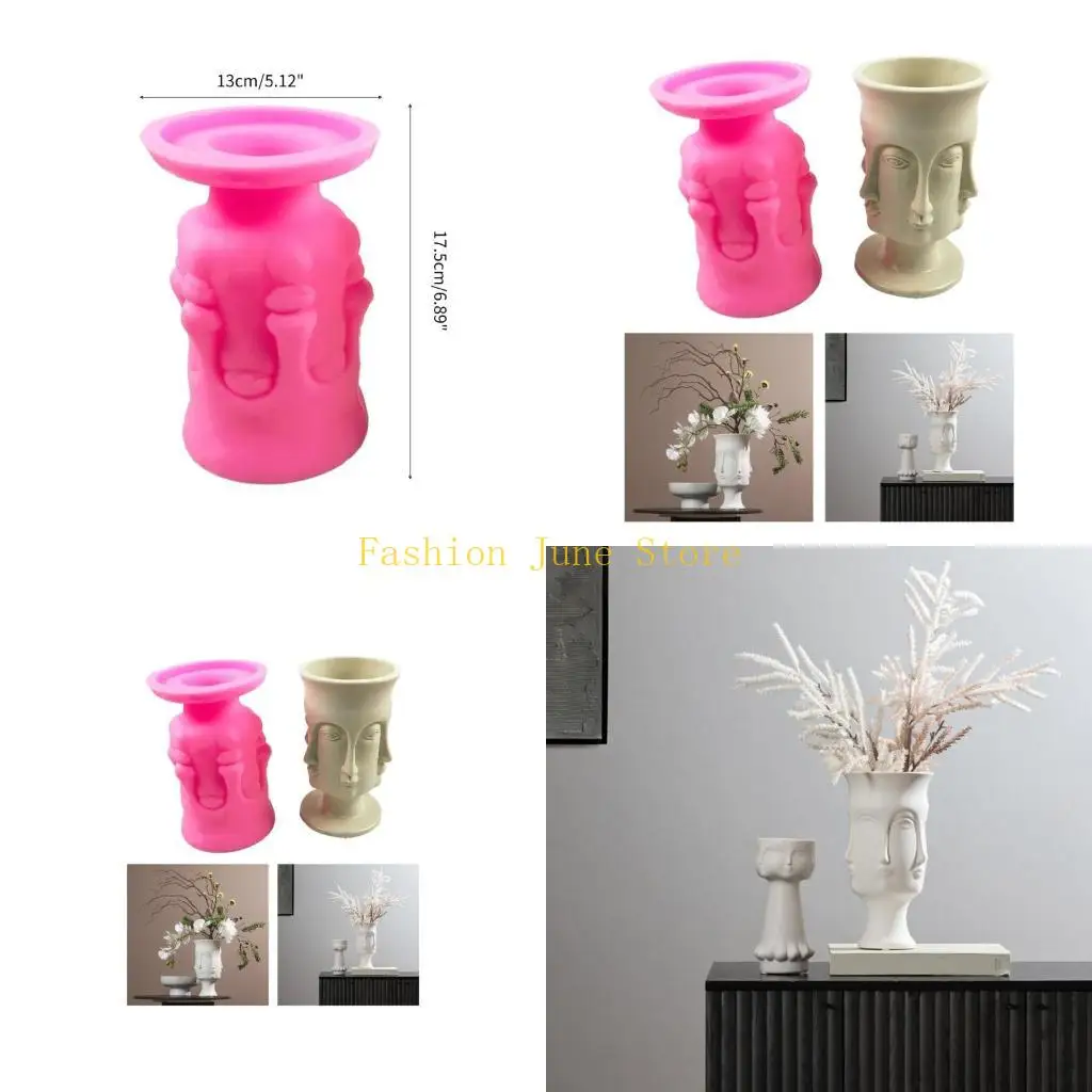 

N5KA DIY цветочный горшок силиконовая форма человеческое лицо в форме бетона формы цветочные горшки формы