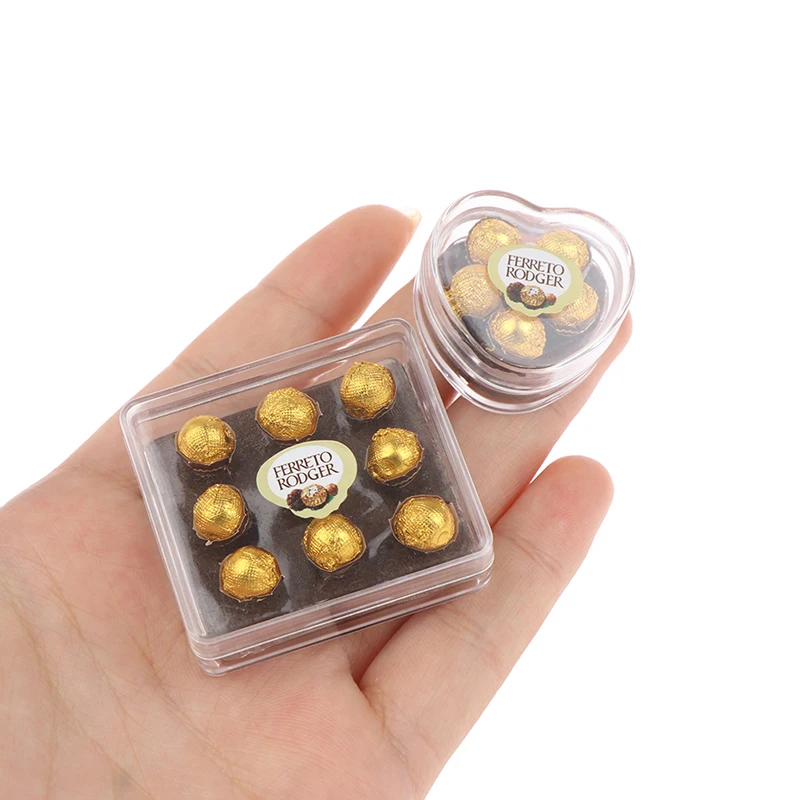 Cute Mini Chocolate Gift Box Model Dollhouse Miniature Play Kitchen Food Toy For House Doll Accessories