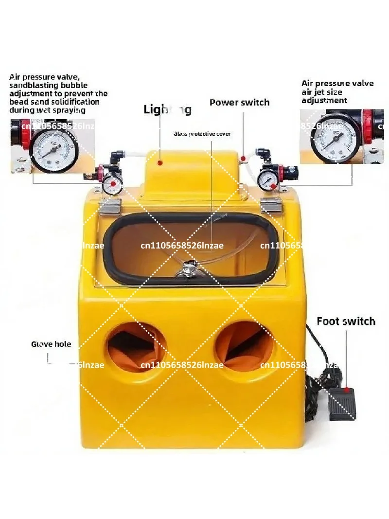 Jewelry Sandblasting Machine, Double Table Water Sandblasting Equipment for Gold Silver Polishing Sanding