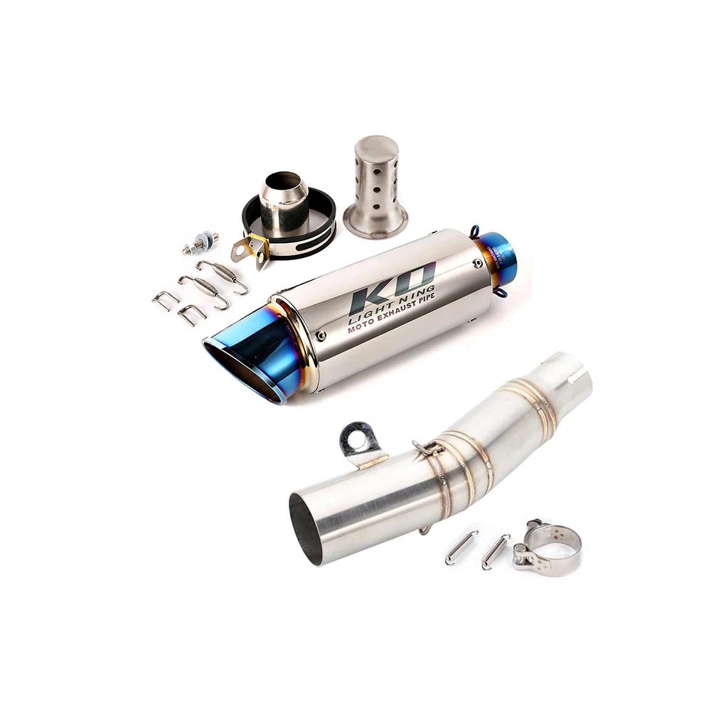 Slip On For YAMAHA YZF-R6 2006-2025 Motorcycle Exhaust Escape System Middle Link Pipe 60mm Muffler Stainless Steel