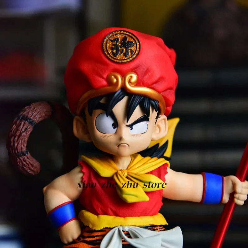 Seven Dragon Ball Anime Characters 19cm/25c'Mpvc Tiger Skin Sun Wukong Handmade Anime Model Box Decoration Children Toy Gifts