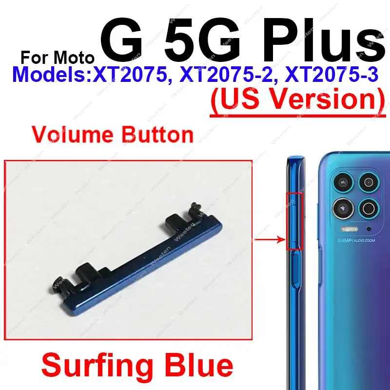 Power Volume Button For Motorola MOTO G 5G Plus One 5G UW Ace On OFF Power Buttons Volume Switch Control Side Key Parts