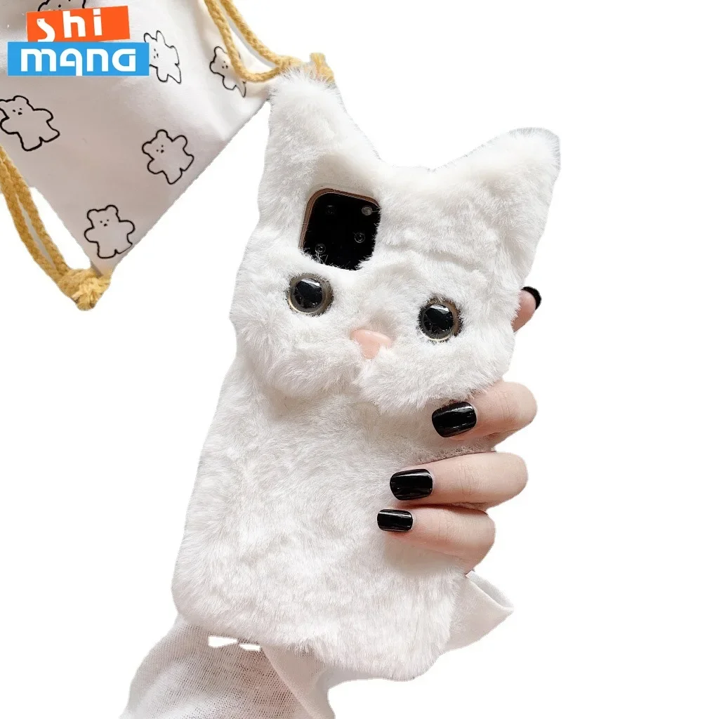 Suitable for Plush Cat  iPhone case 11 12 13 14 Pro XR X Xs Max mini 7 8 6 6s Plus Cartoon Apple XR Cute Women\'s Fashion  Cover