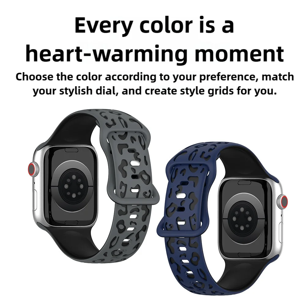 Cinturino con stampa leopardata per Apple Watch 44mm 45mm 40mm 41mm 42-38mm 45mm braccialetto sportivo serie iwatch 8 7 6 5 4 3 SE 9 Ultra 2 49mm