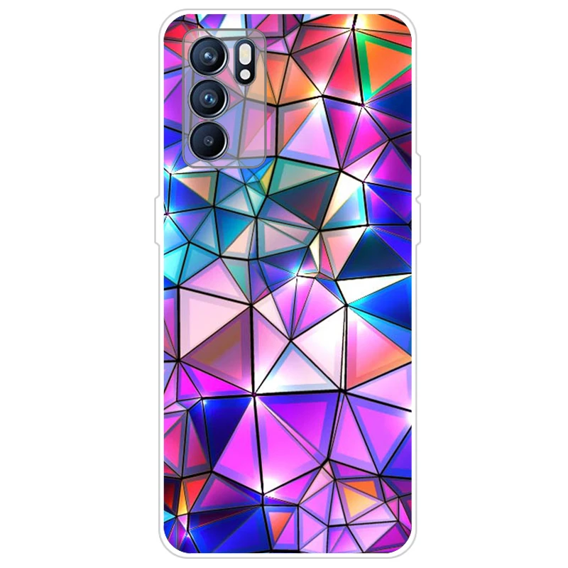 For OPPO Reno6 5G Case Fashion Flower Donut Printed Silicone Cover For OPPO Reno 6Z 6 Pro Plus 2021 Funda Reno6 Z CPH2251 Bumper