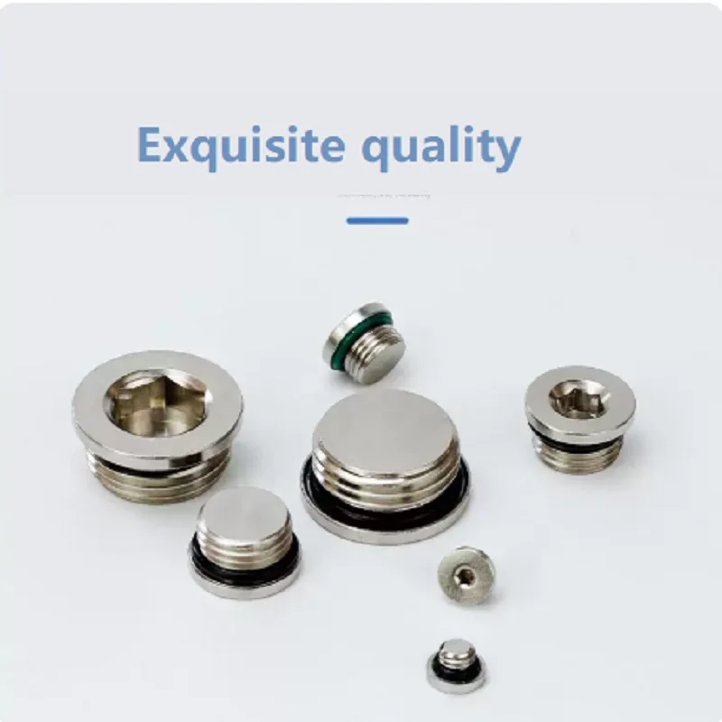 Nickel Plated Iron Hex Socket Pipe Plug G1/8 G1/4 G3/8 G1/2 G3/4 With Seal Washer Hydraulic Pneumatic Oil Port Stop Plug Threade