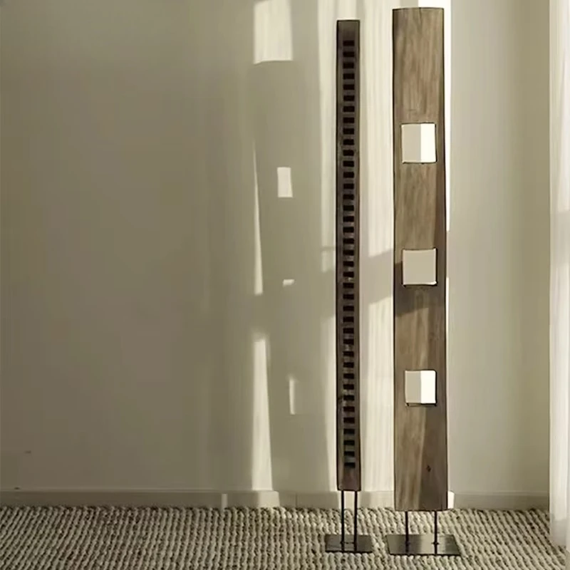 الأثاث تصميم حديث وبسيط لتزيين المنزل، ديكور معدني من خشب الجوز لغرفة المعيشة، فن الأرضية الدائمة #3