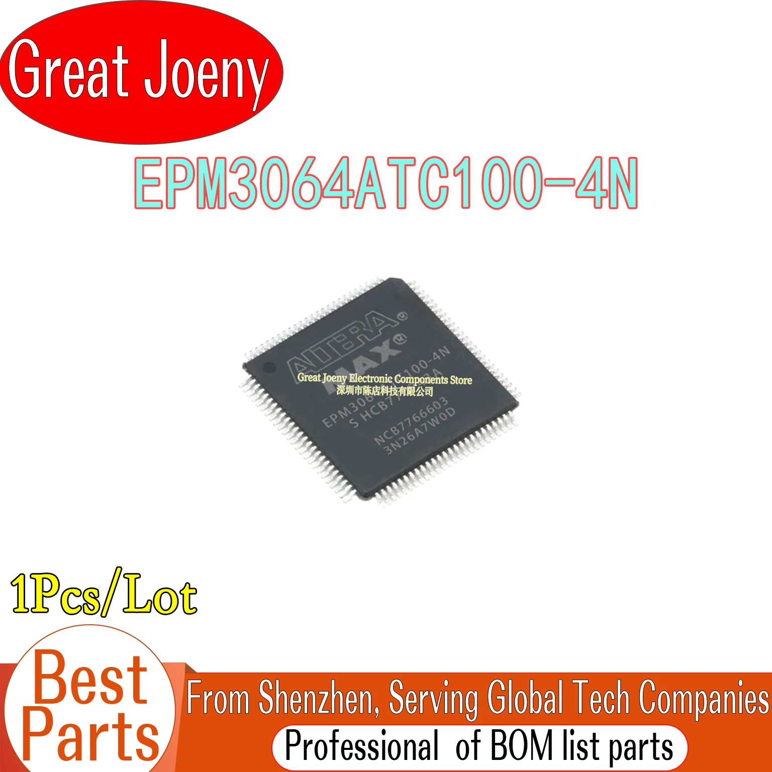 

100% New Original EPM3064ATC100 EPM3064ATC100-4N IC Chipset TQFP-100