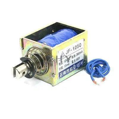 1PC JF-1050 37x41x51.5 DC 12V DC 24V 360mA Suction 60N Stroke 10mm Push Pull Type Open Frame Solenoid Electromagnet