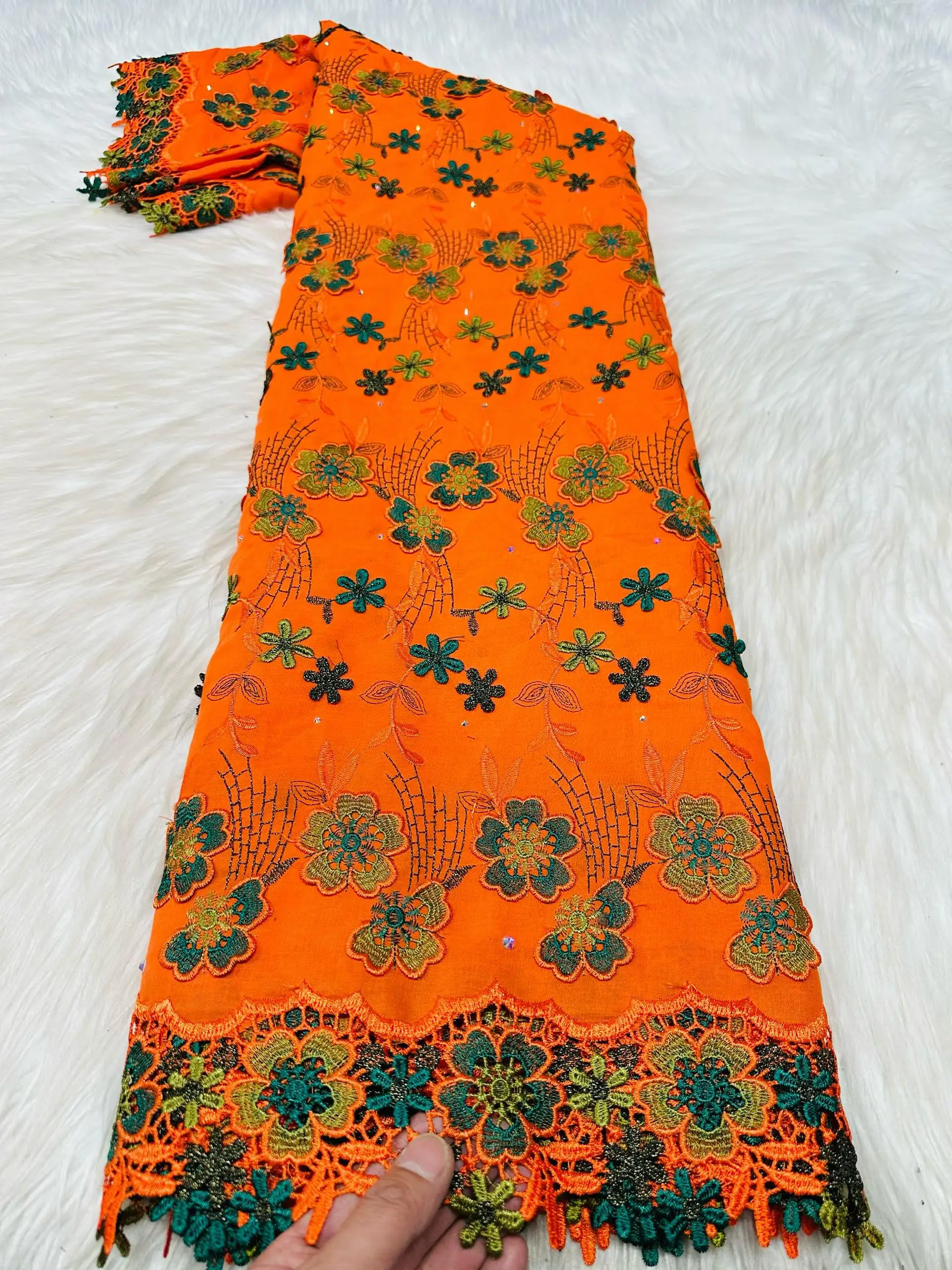 

5 Yard African 3D flowers Soft Guipure Swiss Voile Cotton Lace Embroidery High quality Dubai Style