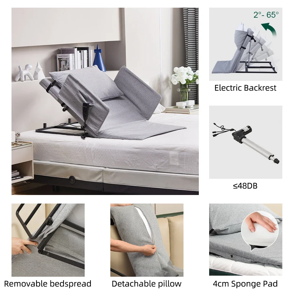 Tecforcare electric bed backrest adjustable bed backrest adjustable back rest hospital bed for the elderly care products