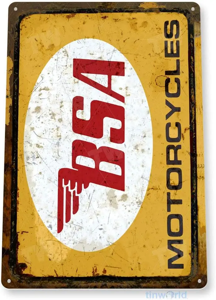 BSA Motorcycles GARAGE, TIN SIGNS, VEHICLESMETAL ; WALL ARTS-tin sign