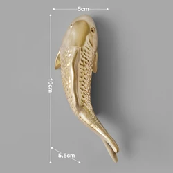 4Pcs Resin Carp Golden Fish Wall Hanging Ornament Personality Fish Figurine For Home Restaurant Background Wall Decor